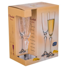 Бокалы для шампанского 200 мл 6 шт  Crystalex CZ s.r.o. "Элизабет /Завитки с бутонами /золото" / 140152