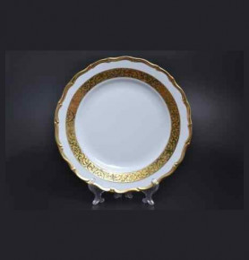 Набор тарелок 17 см 6 шт  Bohemia Porcelan Moritz Zdekauer 1810 s.r.o. "Анжелика /Золотая лента" / 027677