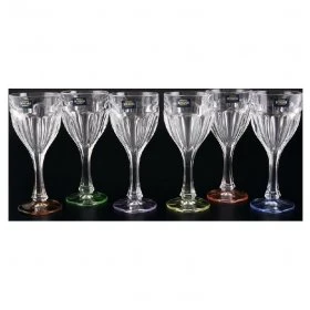 Бокалы для белого вина 190 мл 6 шт  Crystalite Bohemia &quot;Сафари /Ассорти&quot; / 095275