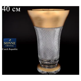 Ваза для цветов 40 см  Sonne Crystal &quot;Хрусталь с золотом&quot; / 067807