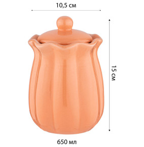 Банка для сыпучих продуктов 10,5 х 10,5 х 15 см 650 мл оранжевая  LEFARD "Mosaic" / 323050