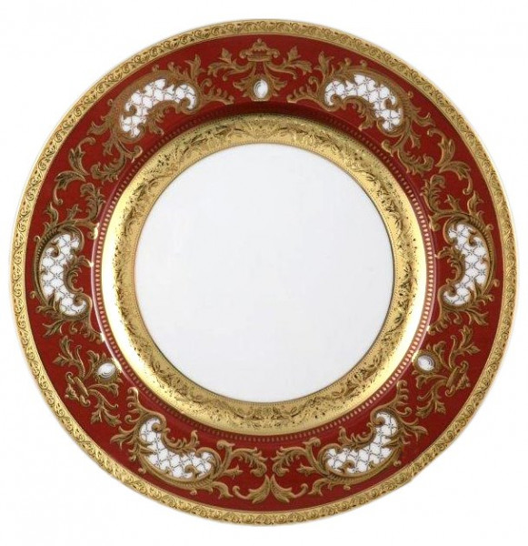 Набор тарелок 27 см 6 шт  Falkenporzellan &quot;Констанц /Алена золото 3D&quot; красные / 100286