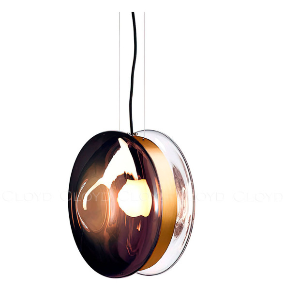Подвесной светильник 1 рожковый  Cloyd &quot;EPICANTUS&quot; / Ø28 см - латунь - коричнев. стекло / 346173