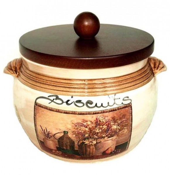 Банка для печенья с деревянной крышкой 2 л  Ceramica Cuore &quot;Натюрморт&quot; / 030945