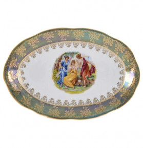 Блюдо 32 см овальное  Royal Czech Porcelain "Фредерика /Мадонна зелёная" / 096788