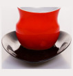 Кофейная пара 230 мл  Weimar Porzellan &quot;Colani&quot; красная с чёрным  / 049600
