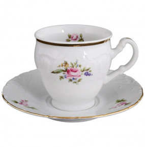 Набор чайных пар 220 мл 6 шт высокие  Bohemia Porcelan Moritz Zdekauer 1810 s.r.o. "Лиана /Полевой цветок" / 087845