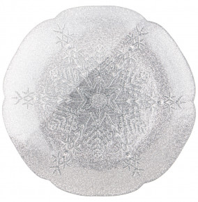 Тарелка 21 см акцентная  АКСАМ "Snowflake silver" / 259710