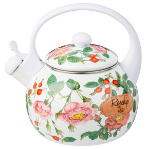 Чайник 2,2 л эмалированный со свистком индукционное дно  Agness "Fruit Basket /Rosehip tea" / 313098
