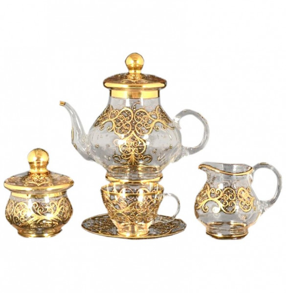 Чайный сервиз на 6 персон 15 предметов  Bohemia &quot;Relif /золото&quot; И-В / 105683