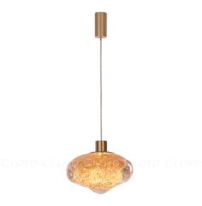 Подвесной светильник 1 рожковый  Cloyd "VOCAL" / латунь - янтарн. стекло / 350164