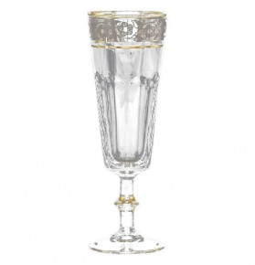 Бокалы для шампанского 150 мл 6 шт  Crystalite Bohemia "Риволли /Цветочный узор на платине" / 026996