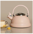 Чайник 2,5 л эмалированный со свистоком металлик  Agness &quot;Deluxe /Розовый&quot; / 276024