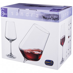 Бокалы для красного вина 450 мл 6 шт  Crystalex CZ s.r.o. "Сандра /Ромбы /Матово-белые"  / 170341