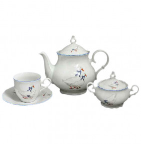 Чайный сервиз на 6 персон 15 предметов  Bohemia Porcelan Moritz Zdekauer 1810 s.r.o. "Офелия /Гуси" / 013570