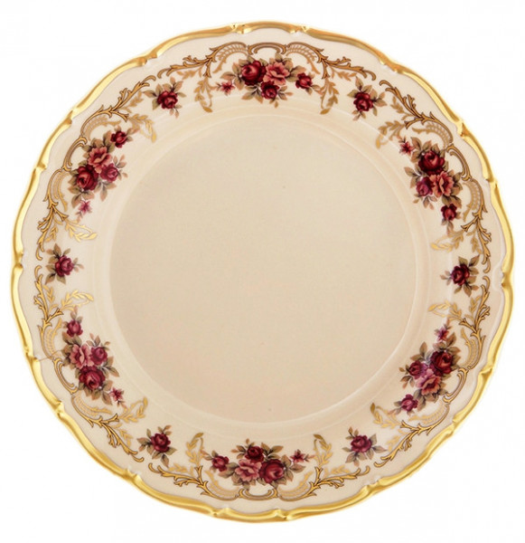 Набор тарелок 25 см 6 шт  Bohemia Porcelan Moritz Zdekauer 1810 s.r.o. &quot;Анжелика /Плетистая роза /СК&quot; / 054640