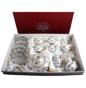 Чайный сервиз на 6 персон 15 предметов  Bohemia Porcelan Moritz Zdekauer 1810 s.r.o. "Анжелика /Мелкие цветы" подарочная упаковка / 098854