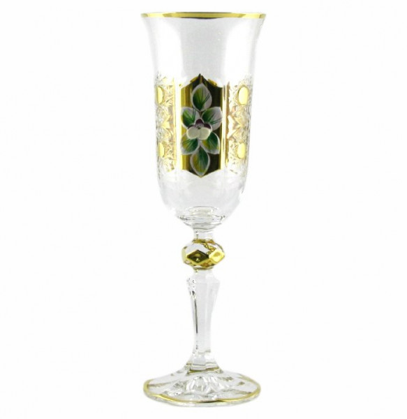 Бокалы для шампанского 150 мл 6 шт  Bohemia &quot;Лаура /Хрусталь с золотом&quot; / 070736