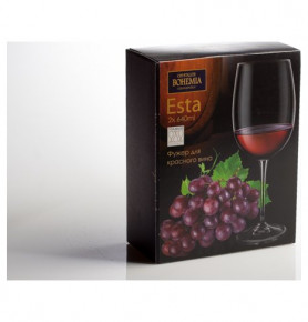 Бокалы для красного вина 640 мл 2 шт  Crystalite Bohemia "Иста /Без декора" / 155675