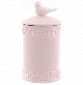 Ёмкость для сыпучих продуктов с крышкой розовая "Птичка /Royal Classics" / 150236