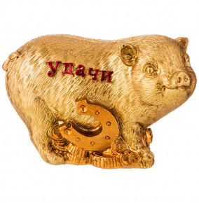 Фигурка 9 х 5 х 5,5 см с пожеланиями золотая  LEFARD "Свинка-Удачи" / 259187