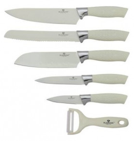 Набор ножей для кухни 7 предметов с подставкой  Berlinger Haus "Crocodile Line" крем / 135777