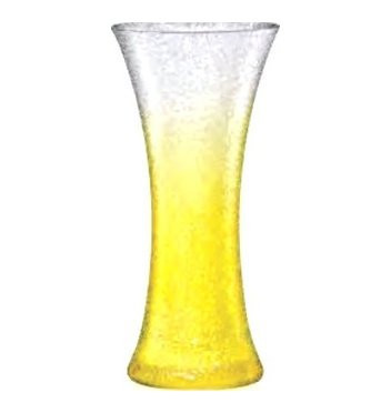 Ваза для цветов 34 см бело-желтая  Crystalex CZ s.r.o. &quot;Кракле&quot; / 111374