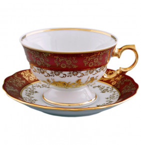 Чайная чашка 140 мл 1 шт  Royal Czech Porcelain "Аляска /Золотая роза /Красная" / 204810