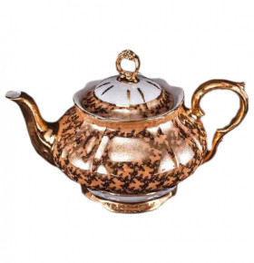 Заварочный чайник 1,2 л  Bohemia Porcelan Moritz Zdekauer 1810 s.r.o. "Магнолия /Бежевая с золотыми листиками" / 053016