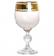 Бокалы для белого вина 190 мл 6 шт  Crystalite Bohemia &quot;Клаудия /Цветочный узор на золоте&quot; / 005657