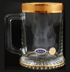 Кружка для пива 500 мл  Max Crystal "Матовая полоса /золото" SC / 136818