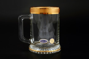 Кружка для пива 500 мл  Max Crystal "Матовая полоса /золото" SC / 136818