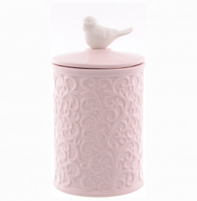 Ёмкость для сыпучих продуктов с крышкой розовая  Royal Classics "Птичка" / 150228