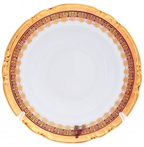 Набор тарелок 23 см 6 шт  Thun "Констанция /Малиновая полоса с золотом" / 149822