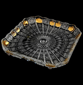 Поднос 26 см квадратный  Aurum Crystal "Хрусталь с золотом" / 049273