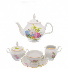 Чайный сервиз на 6 персон 15 предметов  Thun "Бернадотт /Весенние цветы" / 232822