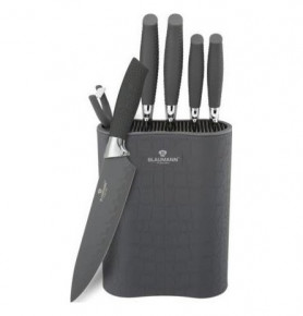 Набор ножей для кухни 7 предметов с подставкой  Berlinger Haus "Crocodile Line" серый / 135779