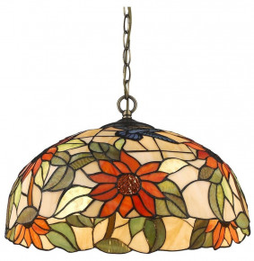 Светильник потолочный 2 рожковый  Velante "Tiffany" Цветы и птицы / 304502