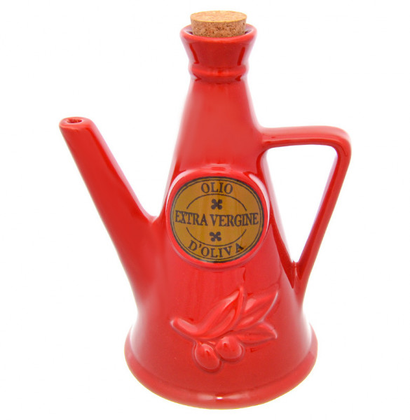 Бутылка для масла 23 см 750 мл  Artigianato Ceramico by Caroline &quot;Le Latte&quot; красная / 228151