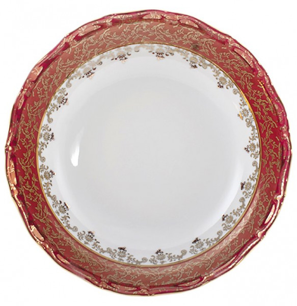 Салатник 19 см  Royal Czech Porcelain &quot;Мария-Тереза /Красная /Золотые листики&quot; / 203388