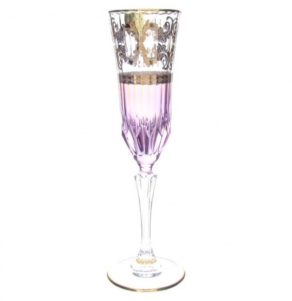 Бокалы для шампанского 180 мл 6 шт розовые  Art Decor &quot;Адажио /Fish /Золото&quot; / 273159