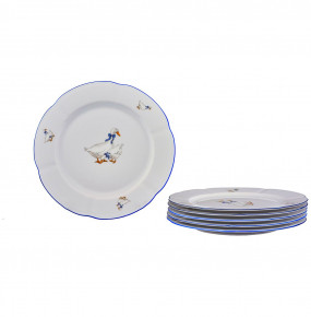 Набор тарелок 25 см 6 шт  Royal Czech Porcelain "Болеро /Гуси" / 204667