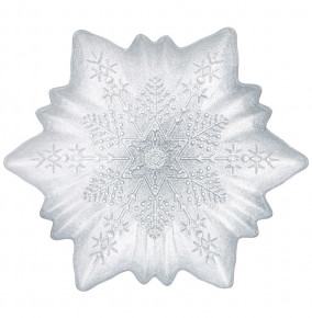 Блюдо 26 см Снежинка  АКСАМ "Snow cristal silver" / 269341