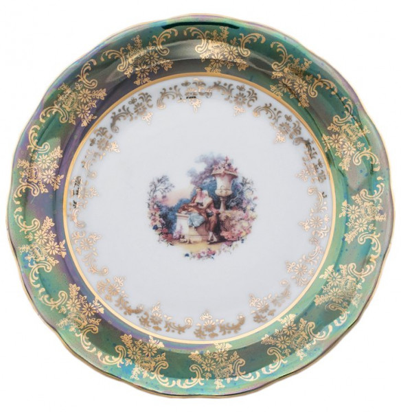 Тарелка 19 см 1 шт  Royal Czech Porcelain &quot;Аляска /Барокко зеленое&quot; / 203576