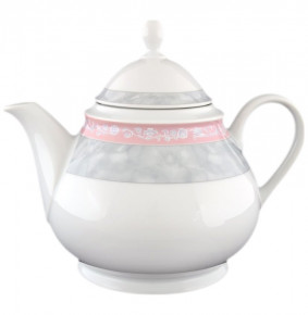 Заварочный чайник 1,2 л  Thun "Яна /Серый мрамор с розовым кантом" / 056360