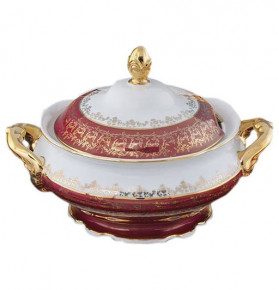 Супник  Royal Czech Porcelain "Фредерика /Красная /Золотые листики" / 204782