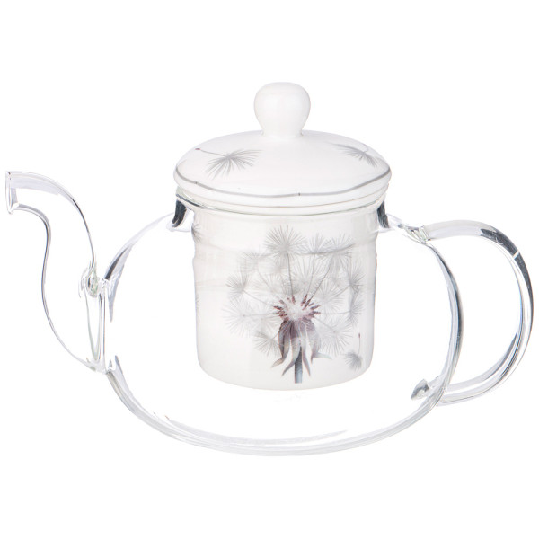 Заварочный чайник 650 мл стеклянный с фарфоровым ситом  LEFARD &quot;Dandelion&quot; / 331956