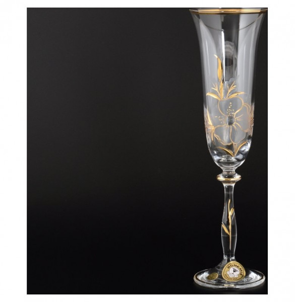 Бокалы для шампанского 190 мл 6 шт  Bohemia &quot;Анжела /Матовый цветок&quot; E-V / 108836