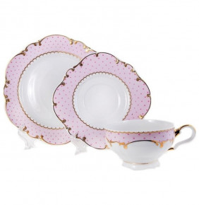 Чайный набор для завтрака на 1 персону 3 предмета  Leander "Антония /Розовая" / 148732