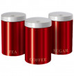 Набор контейнеров для хранения 3 предмета d-11 см, h-17,8 см  Berlinger Haus &quot;Metallic red Passion Collection&quot; / 135735